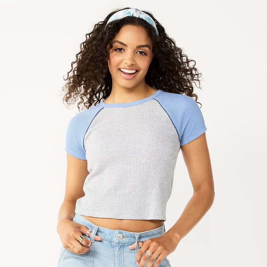 Clothing * | Juniors' So Cropped Raglan Tee