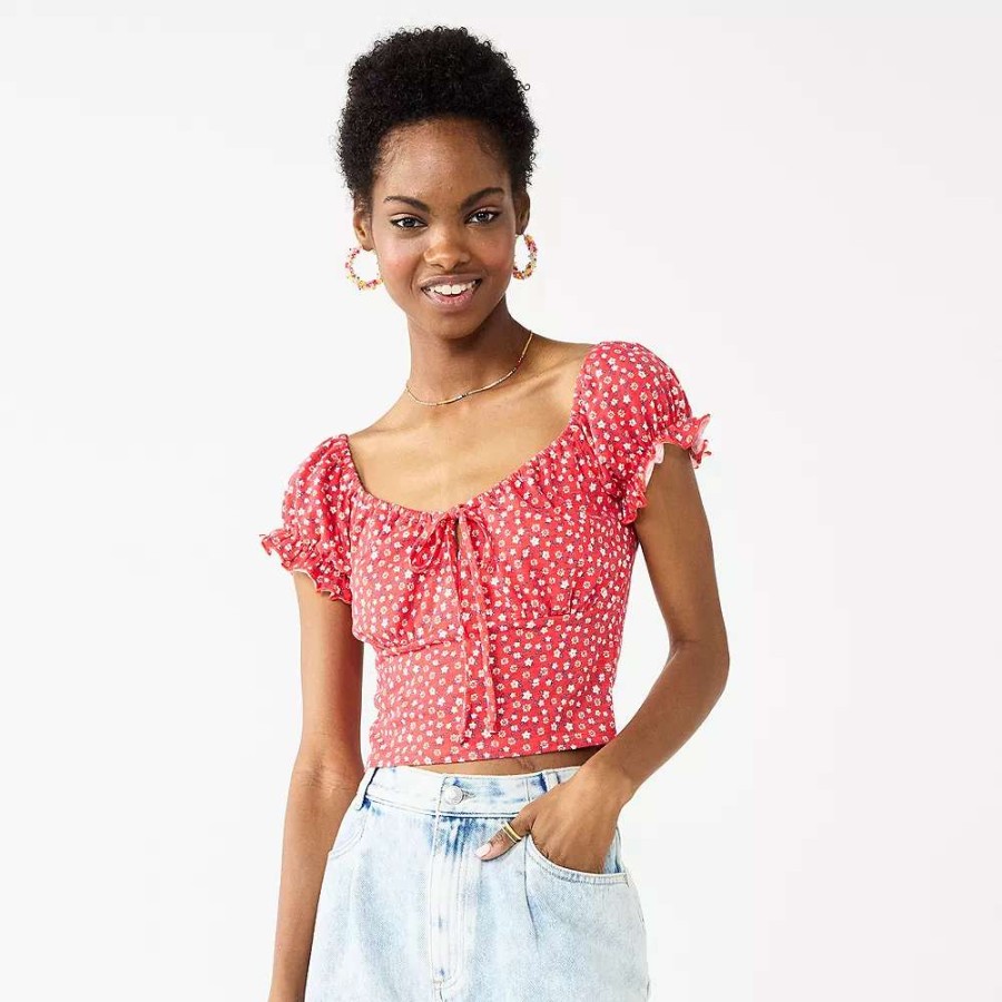 Clothing * | Juniors' So Puff Sleeve Top