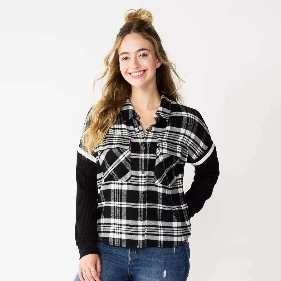 Clothing * | Juniors' So Fashion Flannel Shirt