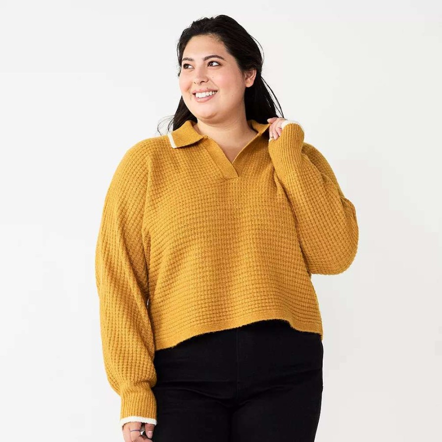 Clothing * | Juniors' Plus Size So Polo Pullover Sweater