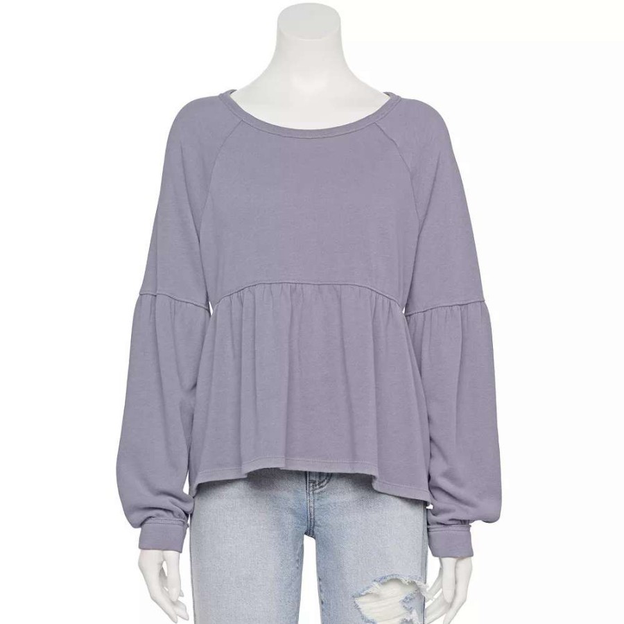 Clothing * | Juniors' So Long Sleeve Peplum Top