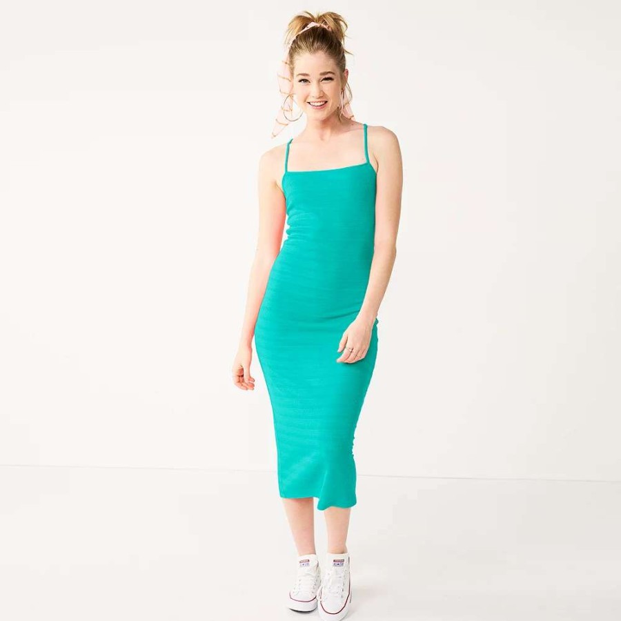 Clothing * | Juniors' So Strappy Bodycon Midi Dress