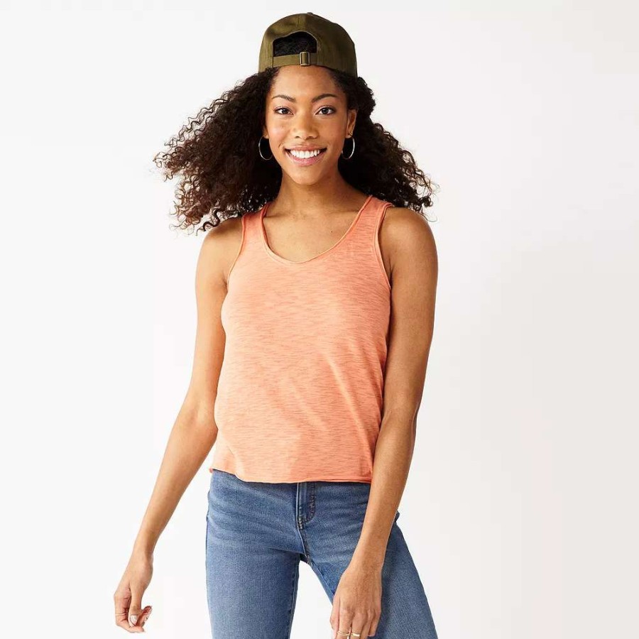 Clothing * | Juniors' So Relaxed Scoopneck Tank Top