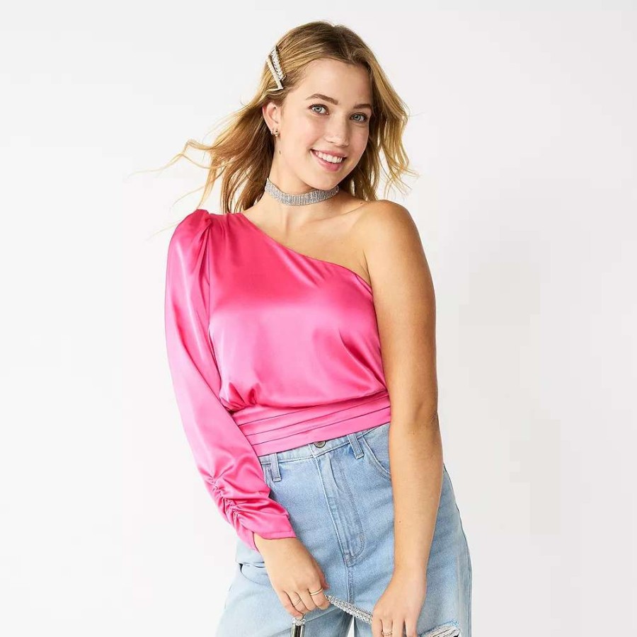 Clothing * | Juniors' So One-Shoulder Cropped Top