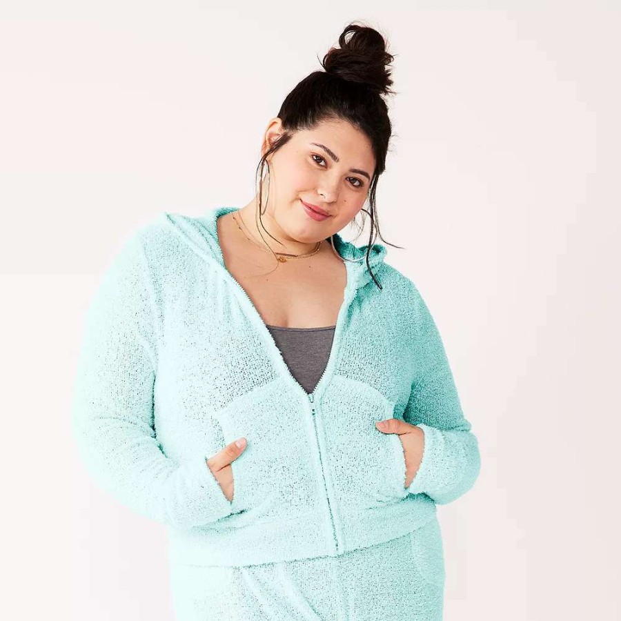 Clothing * | Juniors' Plus Size So Cozy Zip Hoodie