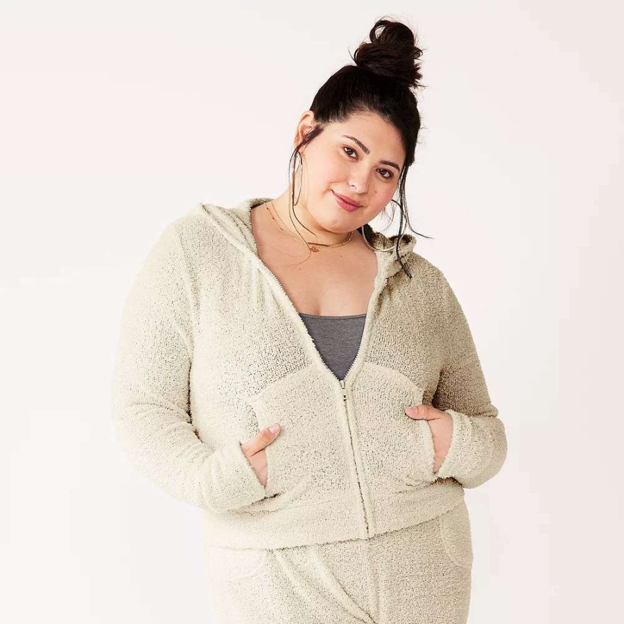 Clothing * | Juniors' Plus Size So Cozy Zip Hoodie