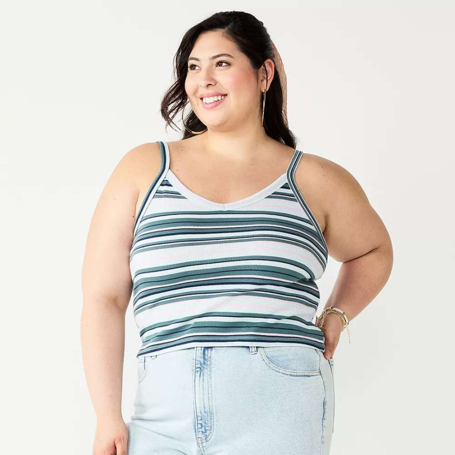 Clothing * | Juniors' Plus Size So Cropped Wide-Strap Cami