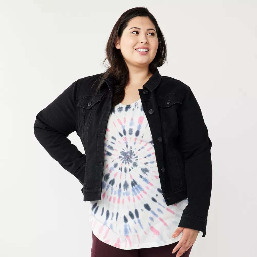 Clothing * | Juniors' Plus Size So Denim Jacket