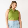 Clothing * | Juniors' Plus Size So Cropped Polo Tank