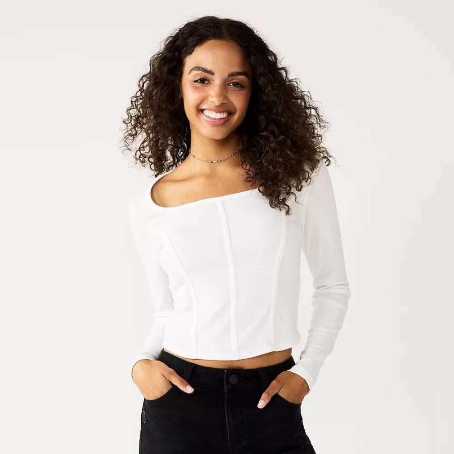 Clothing * | Juniors' So Cropped Seam Top