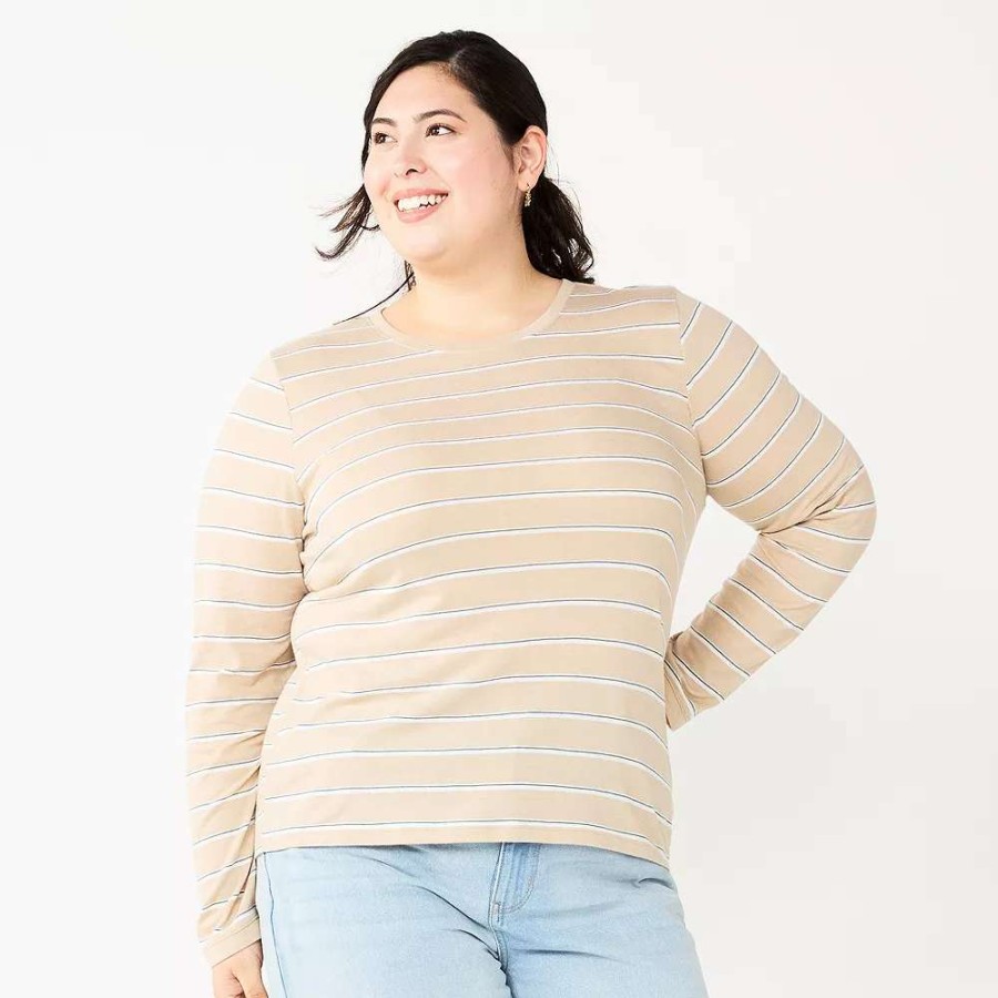 Clothing * | Juniors' Plus Size So Classic Long Sleeve Top