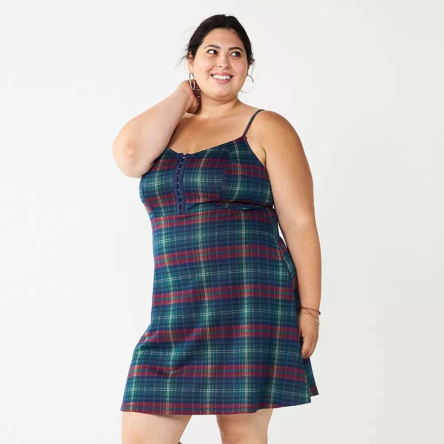 Clothing * | Juniors' Plus Size So Print Fit & Flare Mini Dress