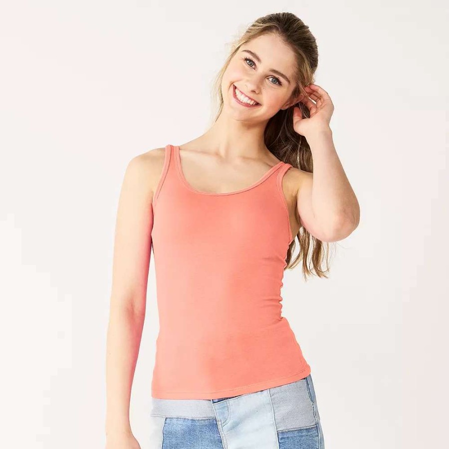 Clothing * | Juniors' So Double Scoopneck Tank Top