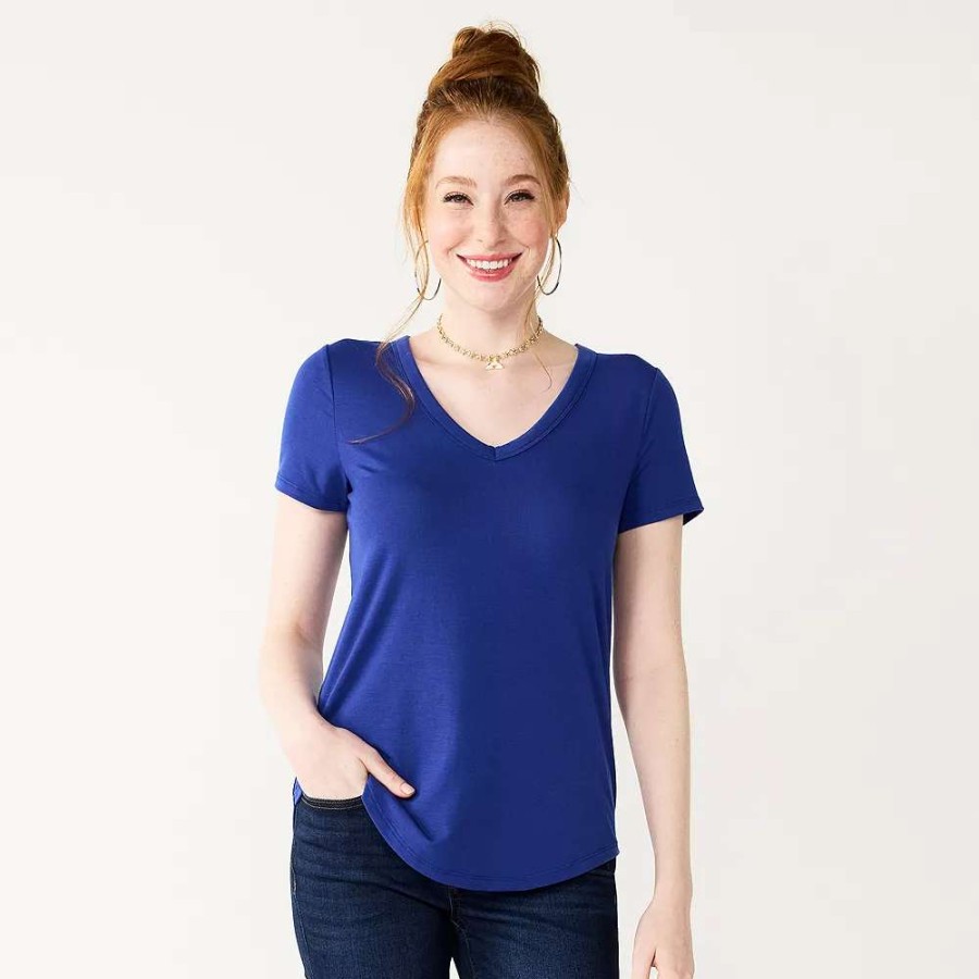 Clothing * | Juniors' So Favorite V-Neck Short Sleeve Tee