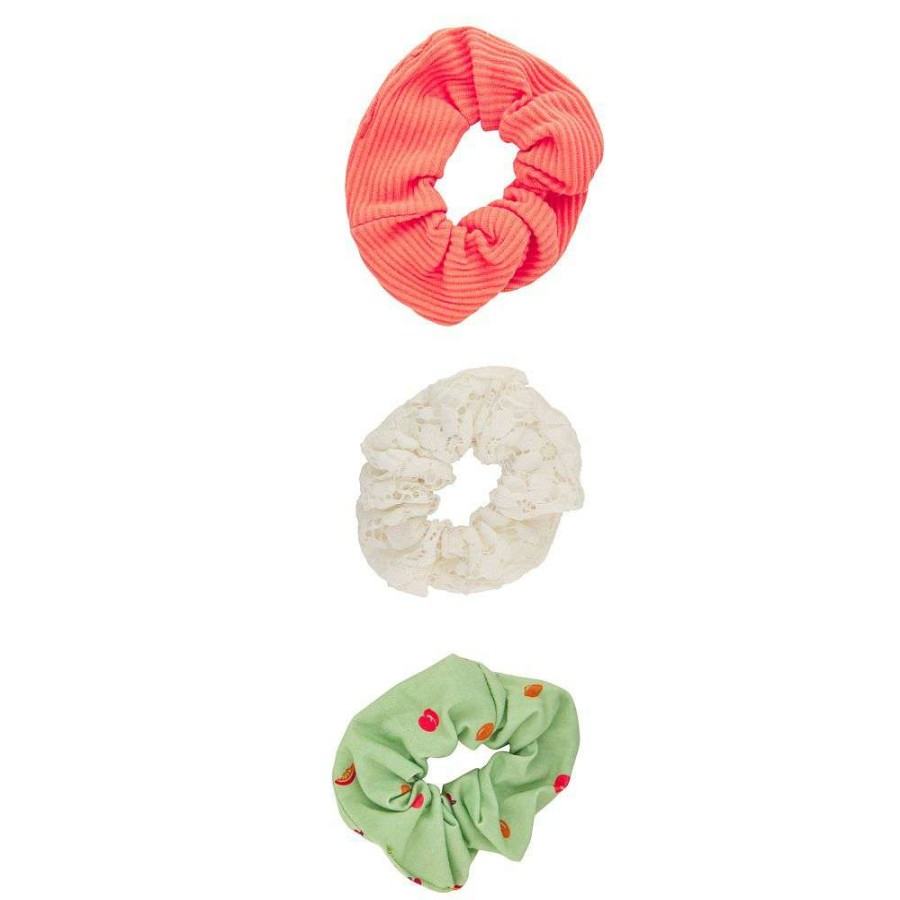 Accessories * | So 3-Piece Fruit & Lace Scrunchie Set