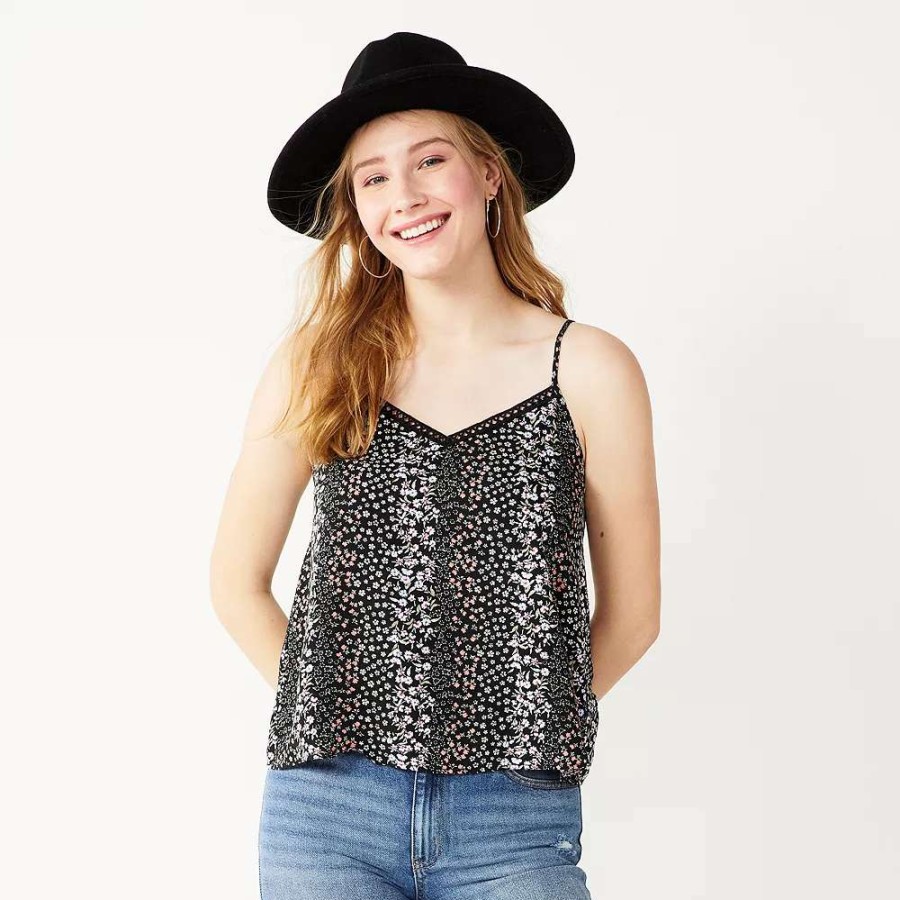 Clothing * | Juniors' So Lace Trim Cami