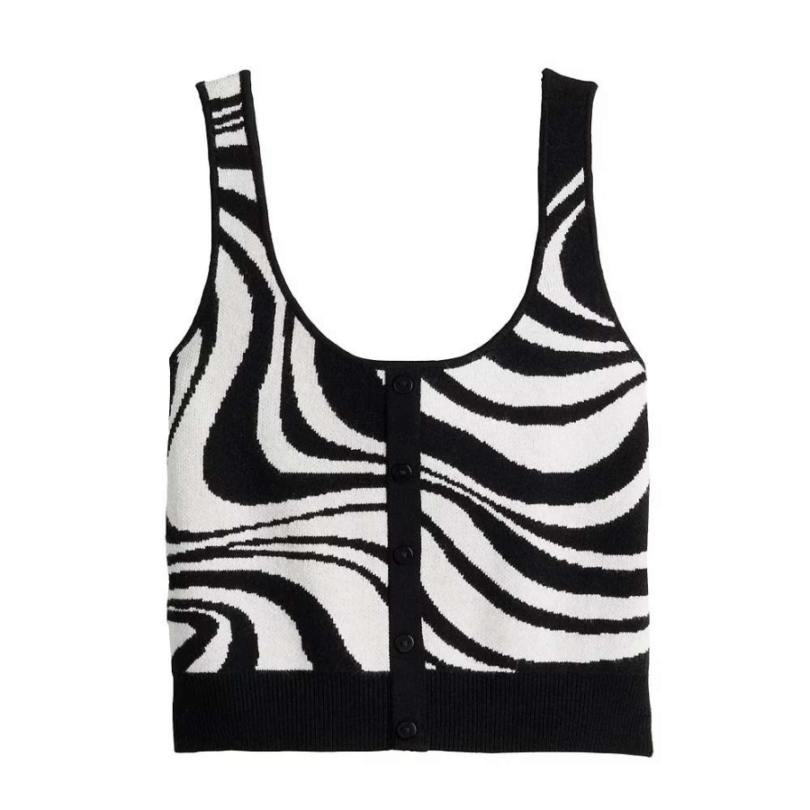 Clothing * | Juniors' So Cropped Swirl Sweater Tank